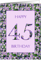 45th Birthday Purple Daisies card