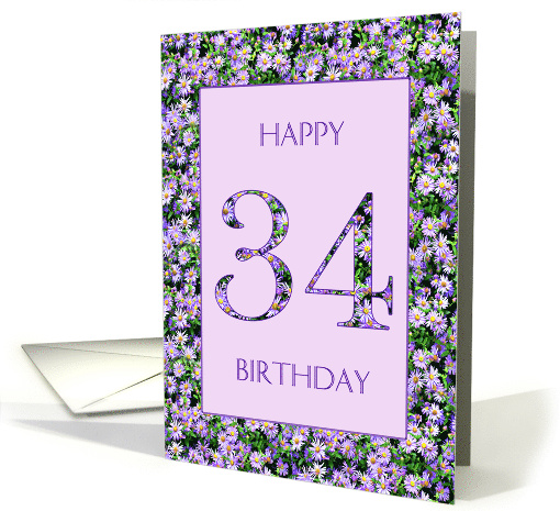 34th Birthday Purple Daisies card (1662566)
