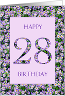 28th Birthday Purple Daisies card