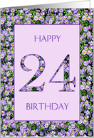 24th Birthday Purple Daisies card