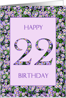 22nd Birthday Purple Daisies card
