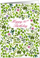 80th Birthday Scattered Leaves card