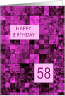 58th Birthday Pink Pattern card