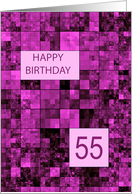 55th Birthday Pink Pattern card