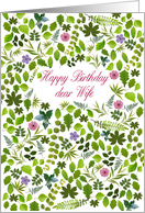 Wife Birthday Scattered Leaves card