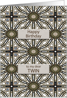 Twin Brother Birthday Abstract Mandala Design card