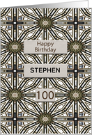 Add A Name 100th Birthday Abstract Mandala Design card