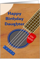 Daughter Guitar Player Birthday Plectrum Tucked into Strings card