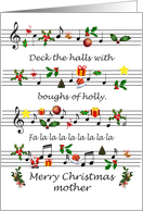 Mother Christmas Sheet Music Deck The Halls card