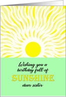 Sister Birthday Bright Sunshine card