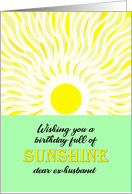Ex Husband Birthday Bright Sunshine card