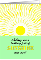 Aunt Birthday Bright Sunshine card