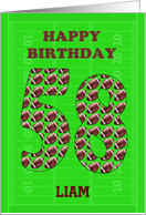 Add A Name 58th Birthday Footballs card