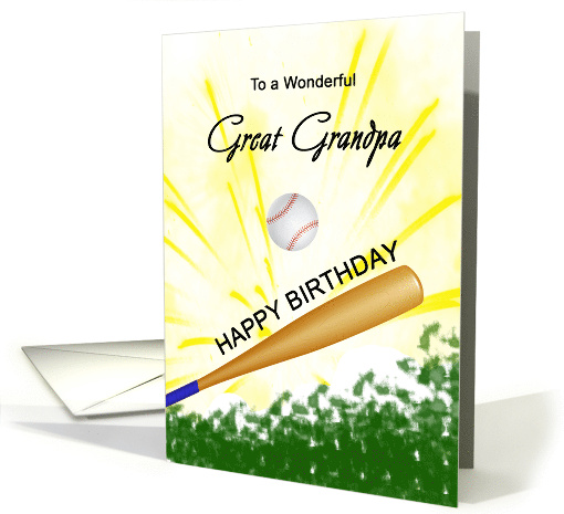 Great Grandpa Birthday Baseball Bat Hitting a Ball card (1722842)