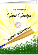 Great Grandpa Birthday Baseball Bat Hitting a Ball card