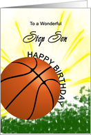 Step Son Basketball Player Birthday card