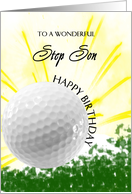 Step Son Golf Player Birthday card
