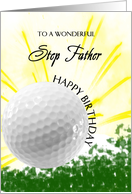 Step Father Golf Player Birthday card