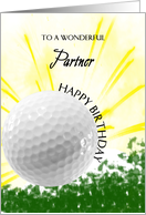 Partner Golf Player Birthday card