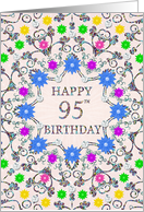 95th Birthday Abstract Flowers card