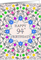 94th Birthday Abstract Flowers card