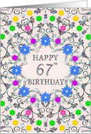 67th Birthday Abstract Flowers card