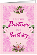 Partner Birthday with Roses card