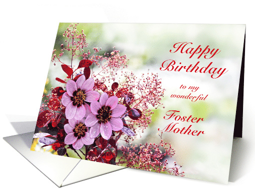 Foster Mother Birthday Pink Flowers card (1741940)
