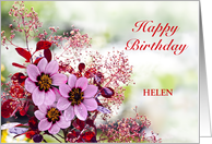 Add A Name Birthday Pink Flowers card