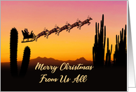 From Us All Christmas Santa and Reindeer Over The Desert card