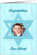 Add A Picture Congratulations Bar Mitzvah Blue Star of David card