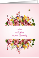 Mom Birthday Divided Bouquet card