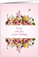 Cousin Birthday Divided Bouquet card