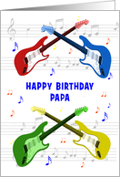 Papa Birthday Guitars and Music card
