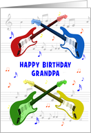 Grandpa Birthday Guitars and Music card