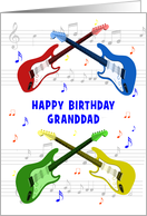 Granddad Birthday Guitars and Music card