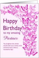 Partner Birthday Butterflies card