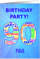 90th Birthday Party Invitation card