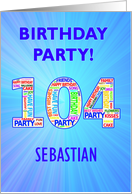 104th Birthday Party Invitation card