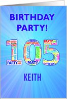 105th Birthday Party Invitation card