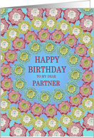 Partner Birthday Crochet Flowers card