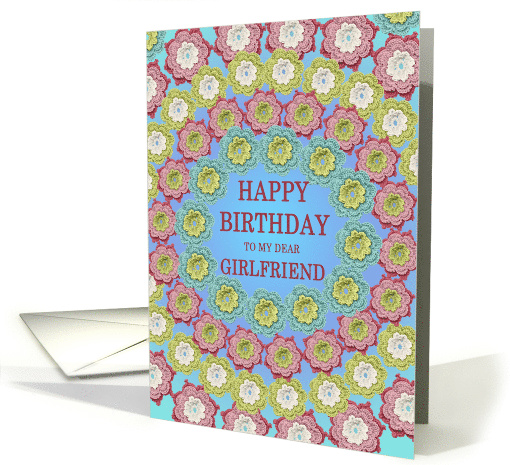 Girlfriend Birthday Crochet Flowers card (1815636)