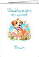 Cousin Birthday Puppy Dog card