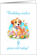 9th Birthday Puppy Dog card