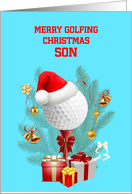 Son Golfing Christmas card