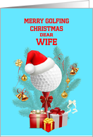 Wife Golfing Christmas card