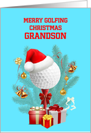 Grandson Golfing Christmas card
