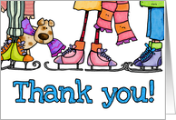 Thank You - Mixed Group Ice Skating Party card