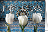 Happy Norooz White Tulips and Tiles card