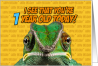 I See That You’re One Year Old Today Chameleon card